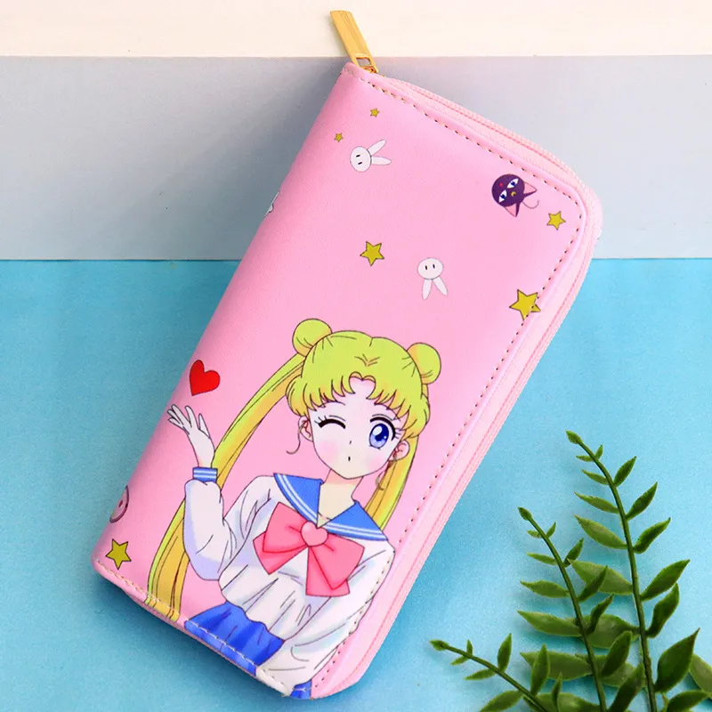 Korean Style Cartoon Anime Girl Wallet for Women – Creative Unique Print Card Holder with Coin Pocket, Trendy PU Leather Clutch Purse for Ladies